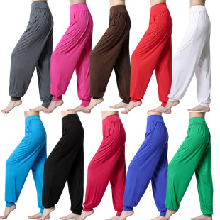 Modal Loose Sports Pants Yoga Pants Flat Waist Pocket Bloomers Fitness Pants Practice Running Pants Dance Pants