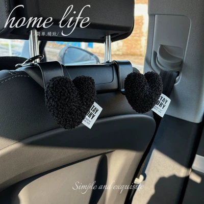 Car tissue box/set – Car Tissue Box Litchi Pattern Light - black-velvet-love-hook-2