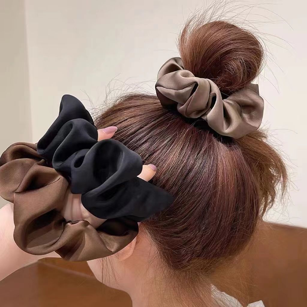 10g Weight Elegant Retro Simple Style Women's Girl'S Solid Color Horse Cloth Hair Tie