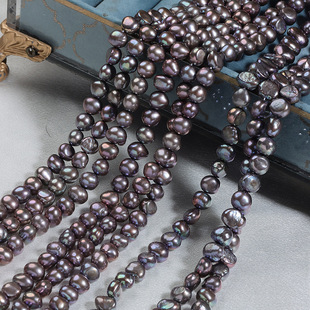 8-9mm side hole strange color irregular dyeing baroque freshwater pearl diy loose beads about 40cm long