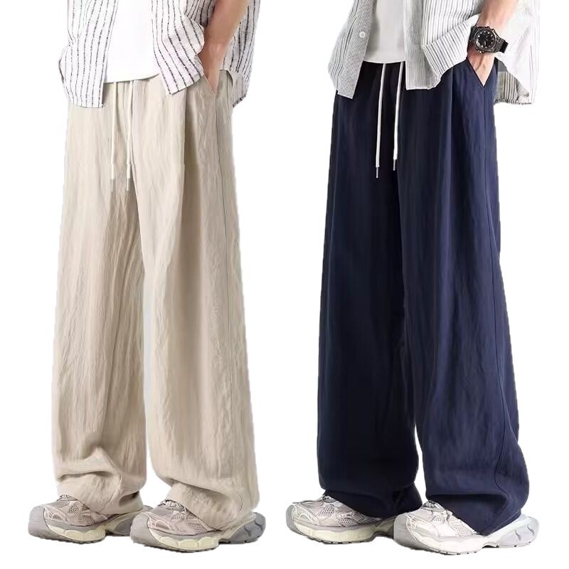 Summer Thin Ice Silk Pants for Men, Breathable Pants, Men's Casual Loose Quick-Dry Sports Youth Straight Pants 2026 Summer Thin Ice Silk Pants for Men, Breathable Pants, Men's Casual Loose Quick-Dry Sports Youth Straight Pants 2026