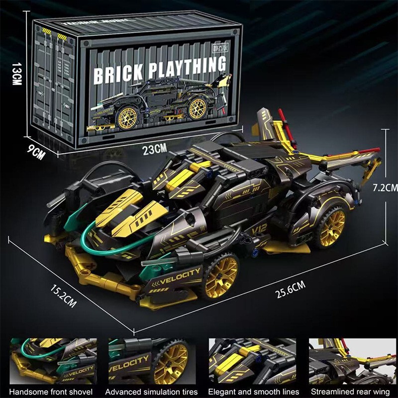 Cross-Border Wholesale Cyberpunk Black Warrior V12 Lamborghini Remote Control Building Block Sports Car Racing Car Children's Toy Gift for Boys Cross-Border Wholesale Cyberpunk Black Warrior V12 Lamborghini Remote Control Building Block Sports Car Racing Car Children's Toy Gift for Boys