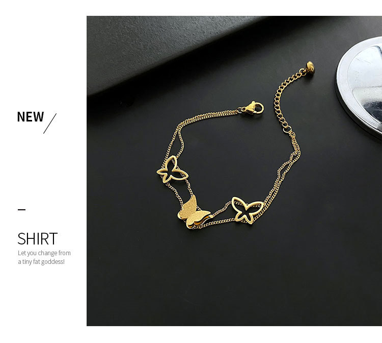 Fashion Butterfly Titanium Steel Plating Bracelets 1 Piece