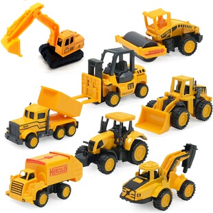 Excavator sliding alloy car model cross-border children's toy car simulation mini construction engineering car boy