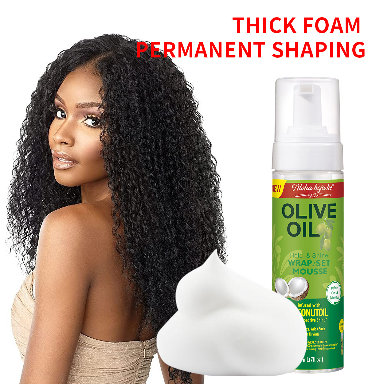 Coco transfronterizo modelado mousse espuma de oliva cera para el cabello rizado modelado cabello esponjoso espuma de cera mousse al por mayor