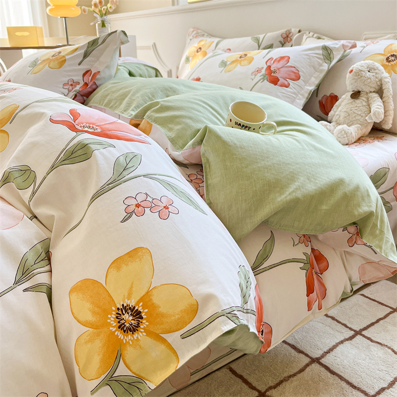 Nuevos productos de algodón único 180 × 200x230 estudiantes de dibujos animados dobles 100 algodón puro cubierta de edredón 1.5m mayorista