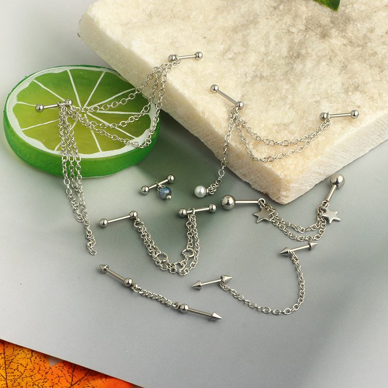 Labret piercing jewelry detail image