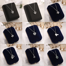 小红书同款施家银色钛钢吊坠项链女新款网红直播锁骨链饰品批发