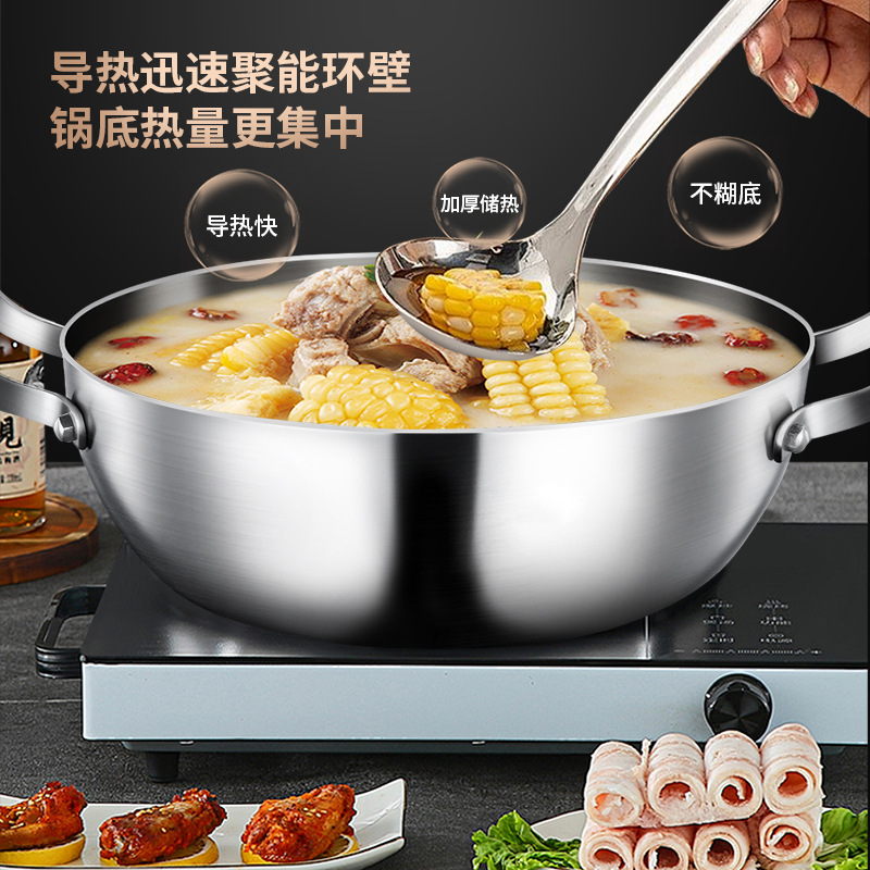 Caja de cocción de titanio real sin recubrimiento de gran capacidad no pegajosa para el hogar, horno electromagnético especial para la olla de cocción de titanio