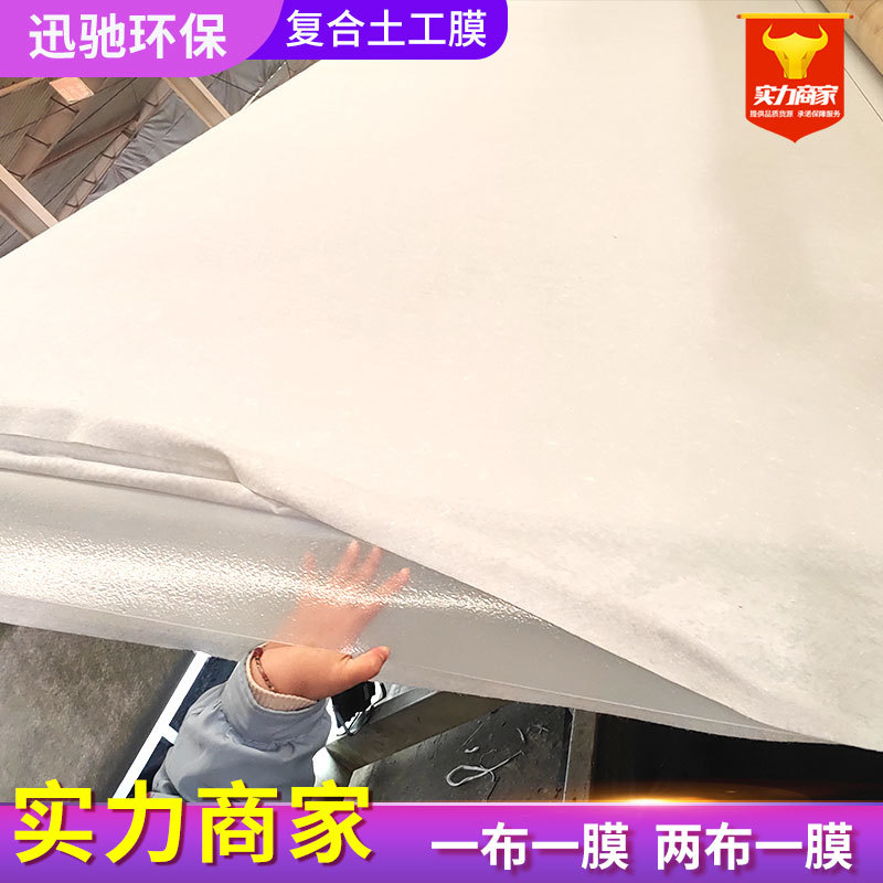 复合土工膜两布一膜一布一膜抗穿刺防渗膜鱼塘养殖防渗土工膜