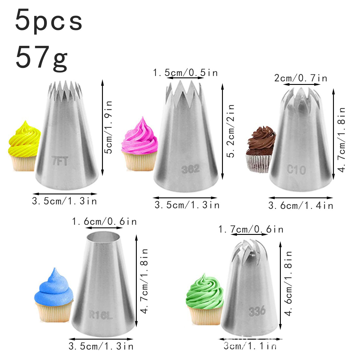 Juego de boca decorada de acero inoxidable 6 dientes 8 dientes 10 dientes 18 dientes boca de flor grande y mediana boca de flor superior de nieve boca de flor de crema