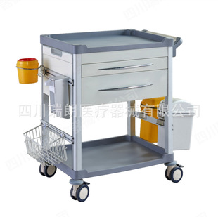 Multifunctional Treatment Cart Medical Trolley Abs Laboratory Equipment Instrument Cart Nursing Surgery Medical Trolley