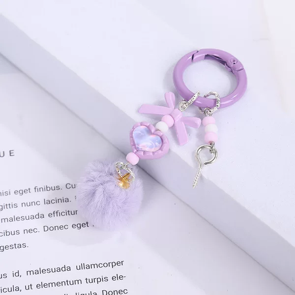 DIY Pom-Pom Letter Blind Box Cute Charm Beaded Keychain Phone Chain Bag Pendant Creative Handmade