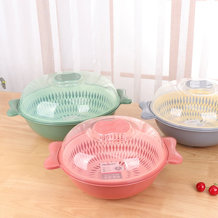 品彩 Drain sieve, plastic fruits and vegetables with cover, dish, dish, vegetables, drip basin, candy cleaning basket 3116