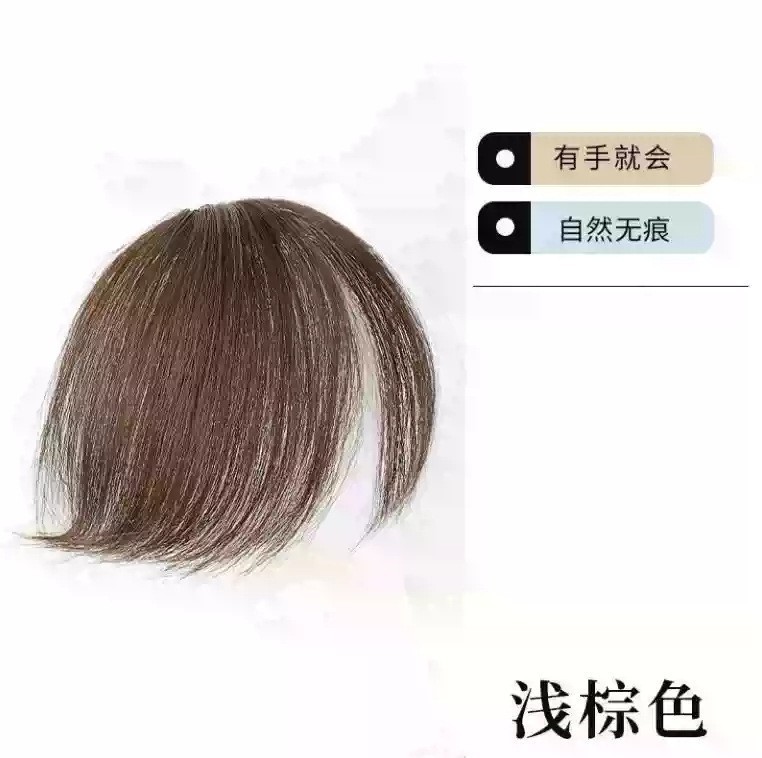 偽前髪フル人工毛日本古代斜め自然な額の生え際で白髪をカバーする女性用の前髪ウィッグ|undefined