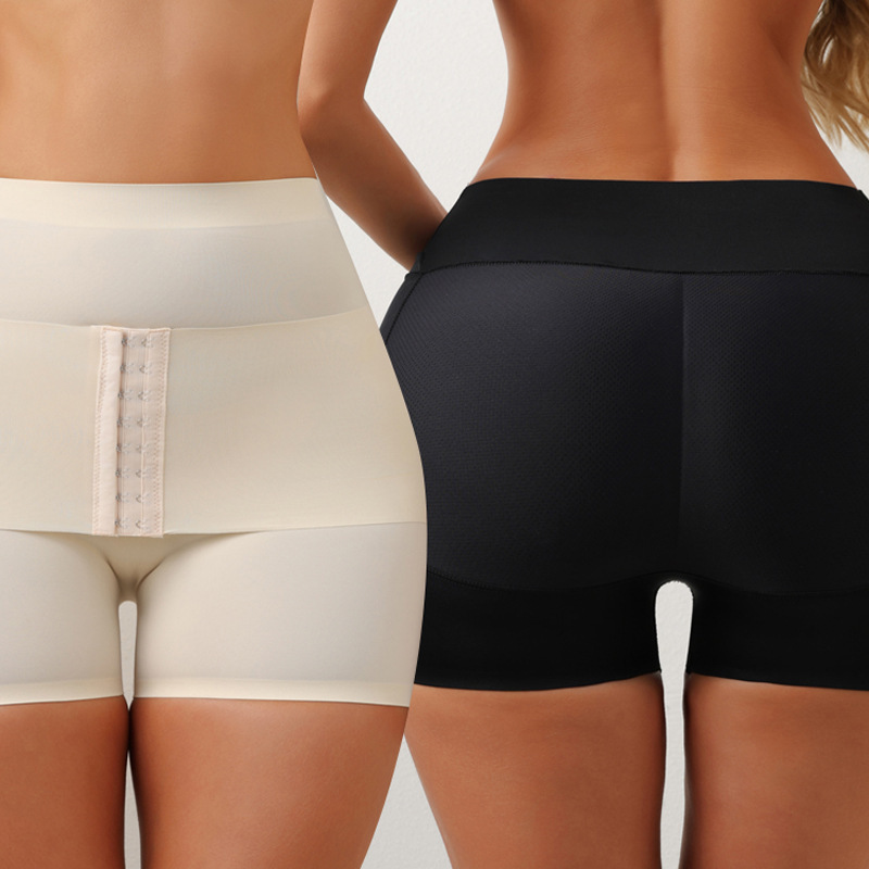High-Waisted Buttoned Tummy Control Butt-Lifting Pants with Fake Butt for Women, Hip-Enhancing Shapewear Safety Shorts