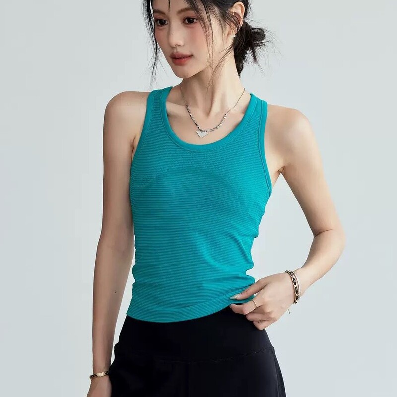I-Back Yoga Vest with Built-In Chest Pads, High Elasticity, Quick-Drying Fitness Bra Top