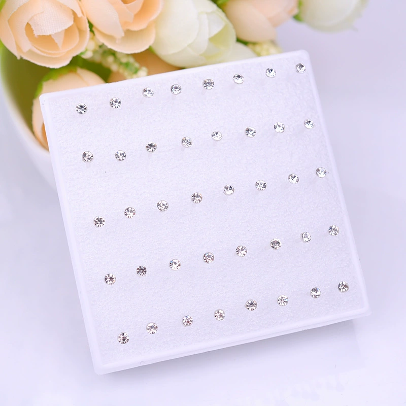 (Cross-border trading), plastic accessory, transparent earrings with zircon, set