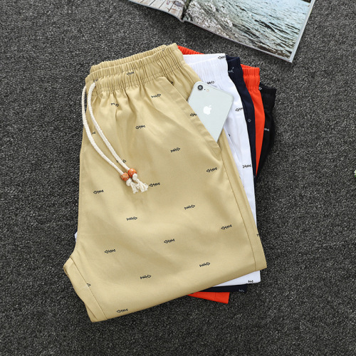 Shorts men's shorts fishbone summer large size mid-waist cotton casual pants trendy breathable beach pants hot