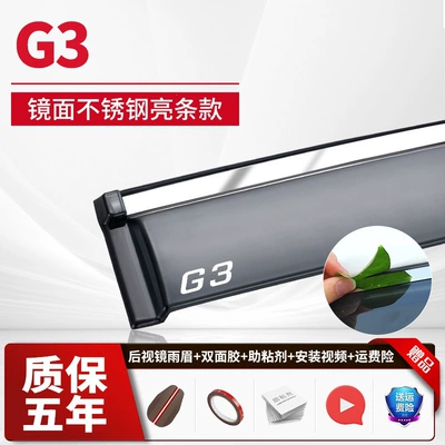 Shield L Yuan Pro Rain Guard, Rain shield - 4-pieces-g3-all-versions-stainless-steel-bright-strips-2-labels