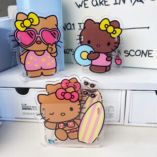 Kitty Acrylic Pen Cartoon Desktop Storage Box Ornaments Cute Student Large Capacity Cosmetic Stationery Transparent