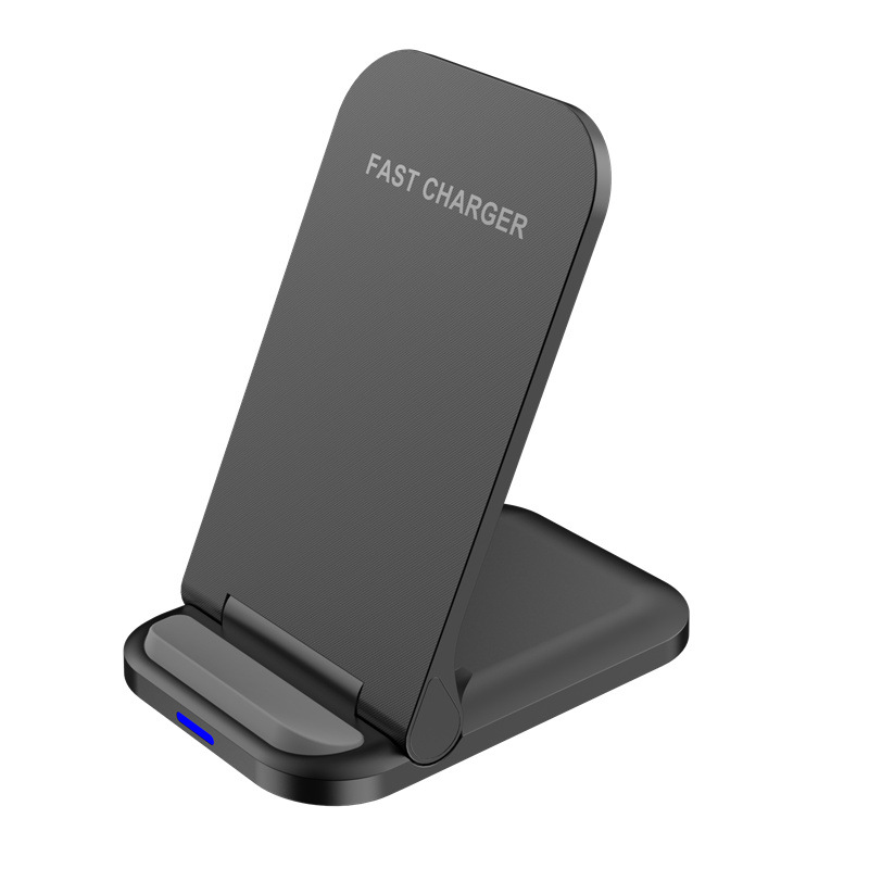 Vertical de escritorio inalámbrico de carga rápida plegable soporte de teléfono móvil cargador inalámbrico de doble bobina de carga inalámbrica 15W