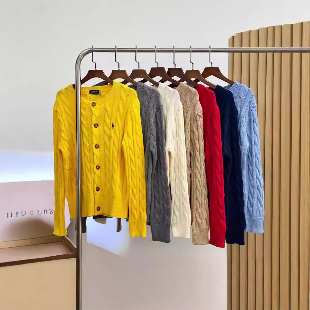 MA BIAO RALPH LAUREN 클래식 MA BIAO TWIST 새로운 로프 니트 카디건 간단한 패션 조커 품질 탑