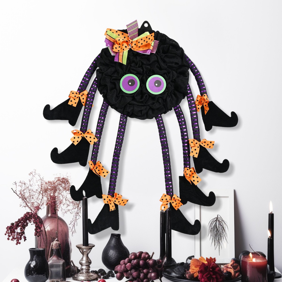 Jõulukaunistus kaheksajalg pärg kõrvits ämblik pealuu peo paigutus ripatsehted Halloweeni lill_voghion.com
