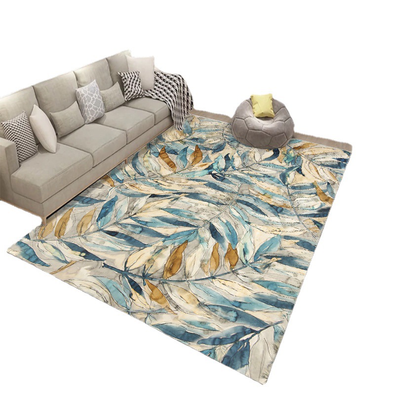Alfombra nórdica abstracta teñida con tinta para sala de estar, dormitorio y mesita de noche, alfombra de cobertura total, personalizable, lavable a máquina, venta al por mayor transfronteriza.