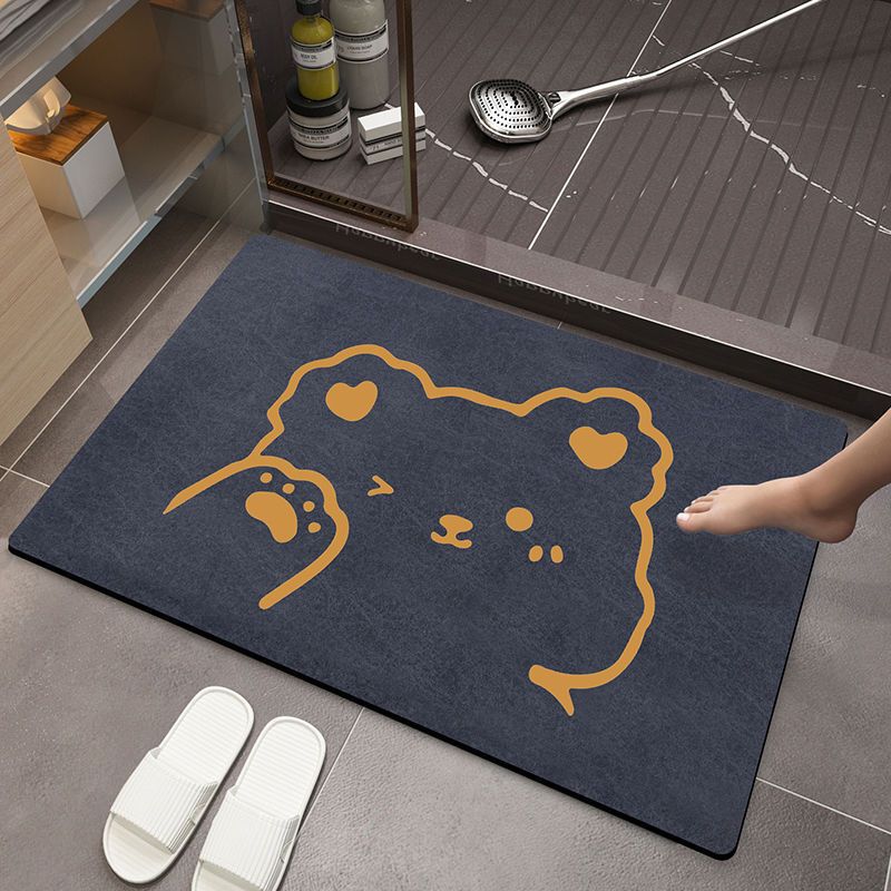 New Chinese Style Bathroom Mat Water Absorbent Quick-drying Foot Mat Toilet Door Mat Door Entrance Carpet Anti-slip Mat