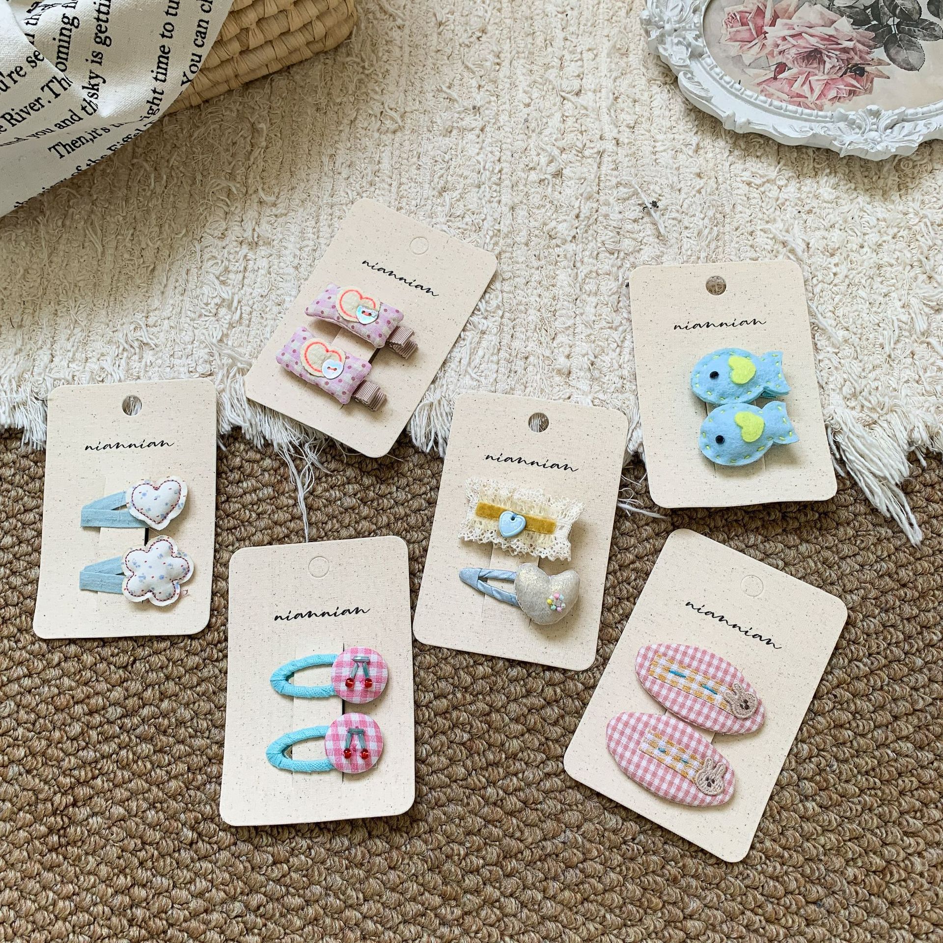 Caña de azúcar de pera ropa infantil pinzas de cabello para niños flores dulces niñas arco pinzas de cabello para bebés ondulados puntos de frangeo BB pinzas de cabello