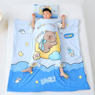 2025 New Model Class a Small Silk-Containing Anti-Kick Quilt for Children, Air-Conditioned Room Belly Protection Summer Quilt, Cool Silk Children's Quilt