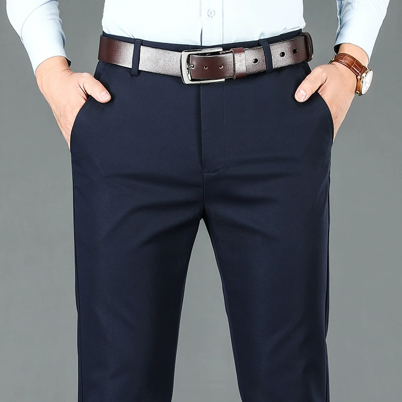 2022 Осенние толстые эластичные повседневные брюки, высокие или не застрянные, прочные моющиеся, устойчивые к морщинам, не гладящие брюки для среднего и пожилого возраста