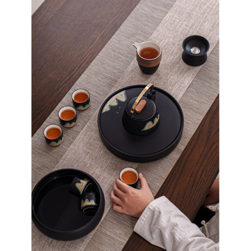 Kung Fu tea set for home simple complete set of office ceramic teapot teacup dry tea tray light luxury gift box