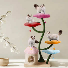 木花猫树塔，现代猫爬树，猫家具，豪华猫公寓，大型花猫树