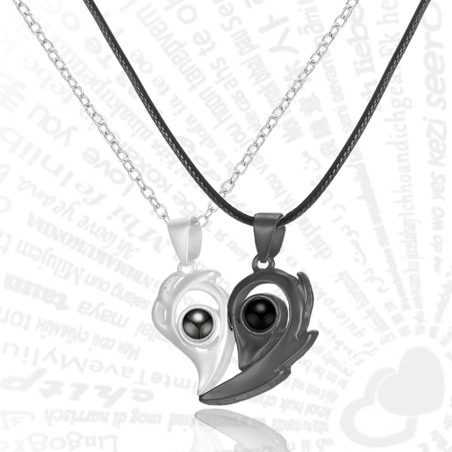 Elegant Streetwear Heart Shape Alloy Plating Valentine's Day Couple Pendant Necklace display picture 4