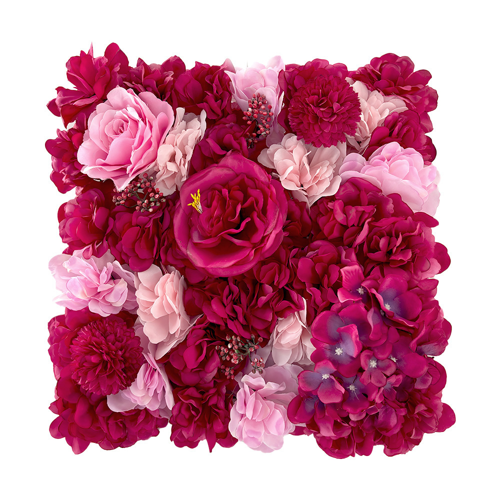 Pared de flores simulada rosa pared de plantas de bodas artículos de fondo decoración pared de flores falsas peonía diseño de fila de flores del centro comercial