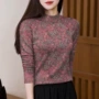 加厚半高领显瘦碎花上衣