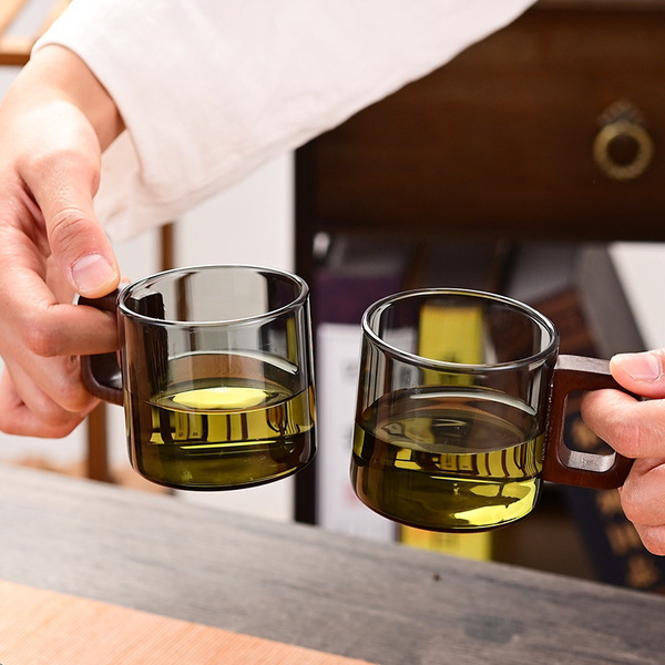Glass transparent tea cup for home use