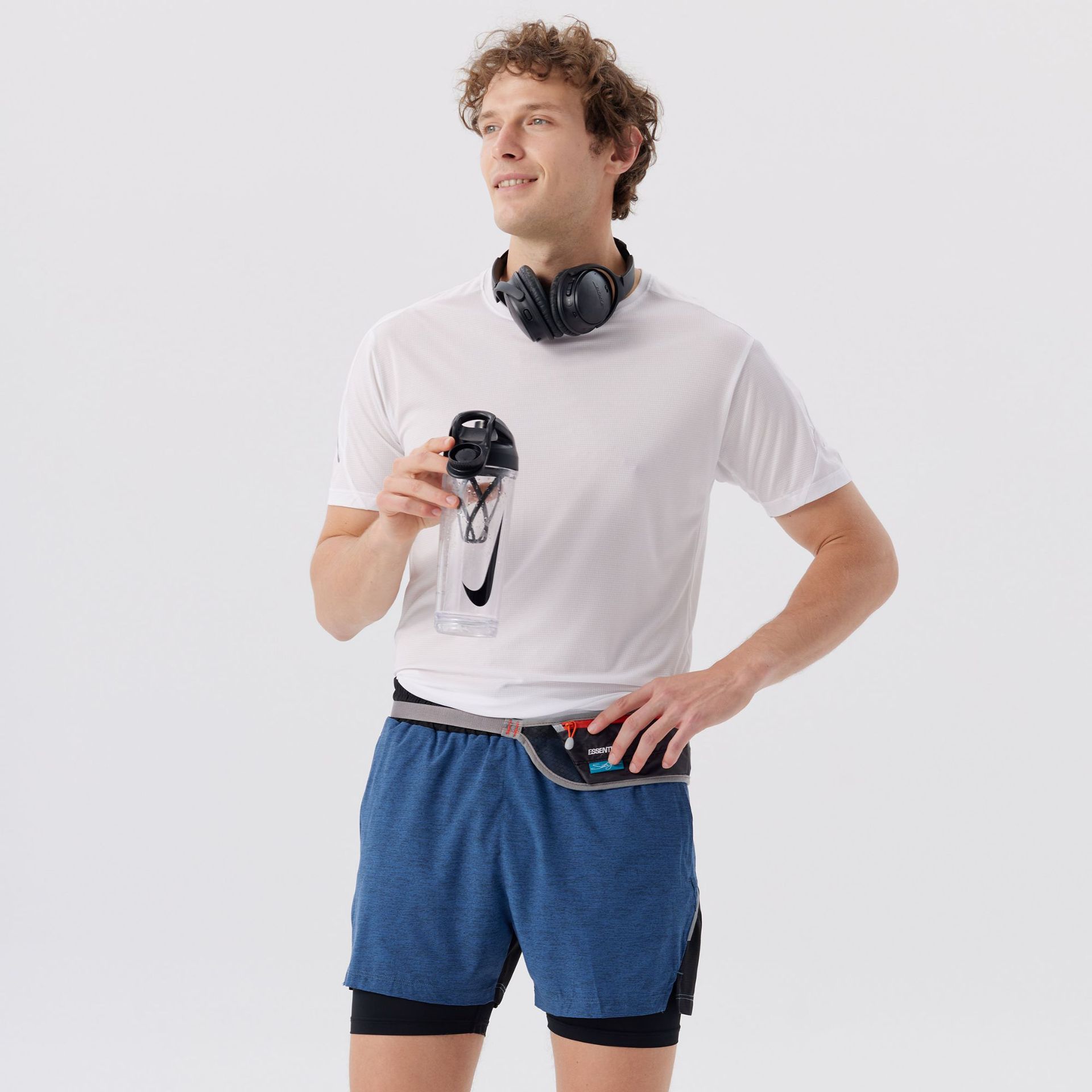 Pantalones cortos deportivos de doble capa de cuatro puntos para hombres, pantalones cortos de entrenamiento de baloncesto, pantalones cortos de entrenamiento de baloncesto