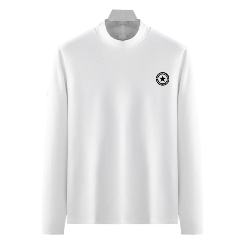 Directo de fábrica de terciopelo SLIM-fit a prueba de frío cálido medio cuello de tortuga ropa interior de los hombres de otoño camiseta de una sola pieza superior