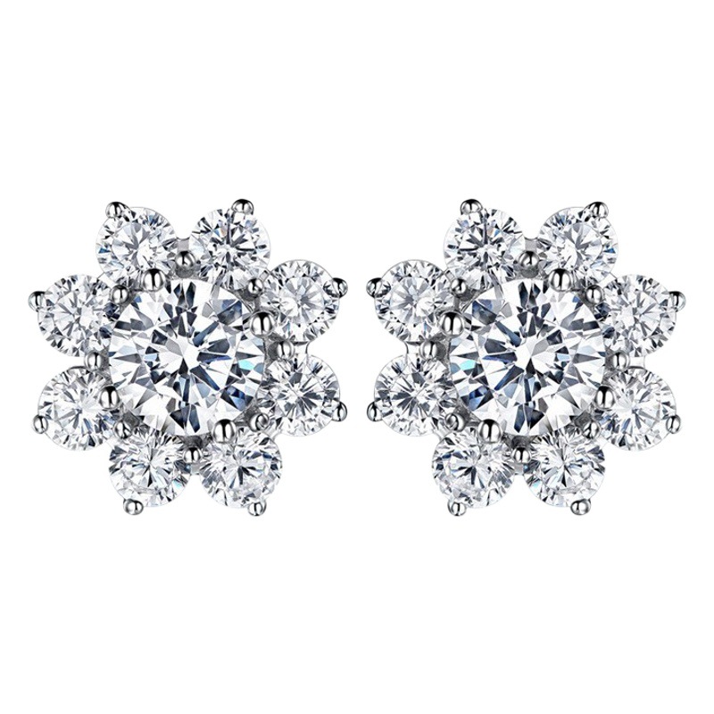 Transmisión en vivo HW nicho completo diamante girasol flor collar rojo neto femenino mismo estilo anillo imitación ZIRCON simple pendientes traje