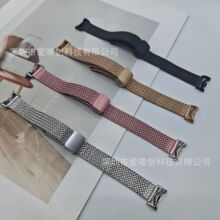 适用小米8/9/10手环表带人字网麦穗磁吸折叠扣表带小米手环8/9Pro