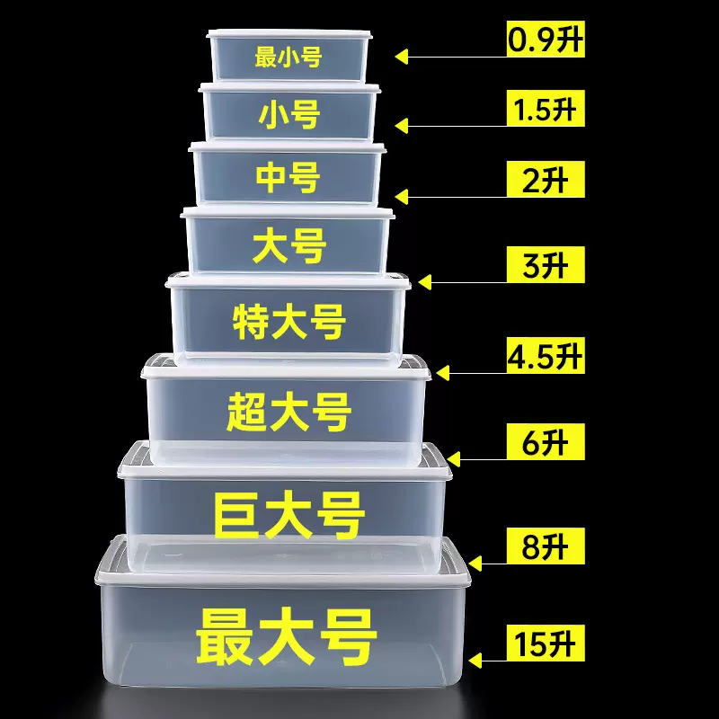 保鲜盒食品级饭盒加厚透明塑料冰箱密封食物收纳盒外出携带水果盒
