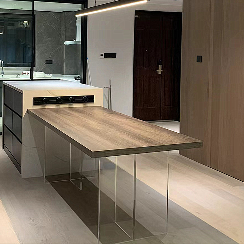 高透明亚克力桌腿网红20-30mm悬浮T字型餐桌脚茶几餐桌脚抛光加工