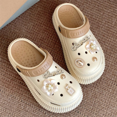 增高厚底外穿創意2024新款diy仙女風EVA洞洞鞋女夏兩穿沙灘涼拖鞋