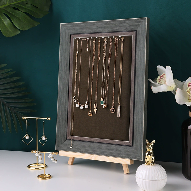 Wall photo frame, storage system, earrings, necklace, stand
