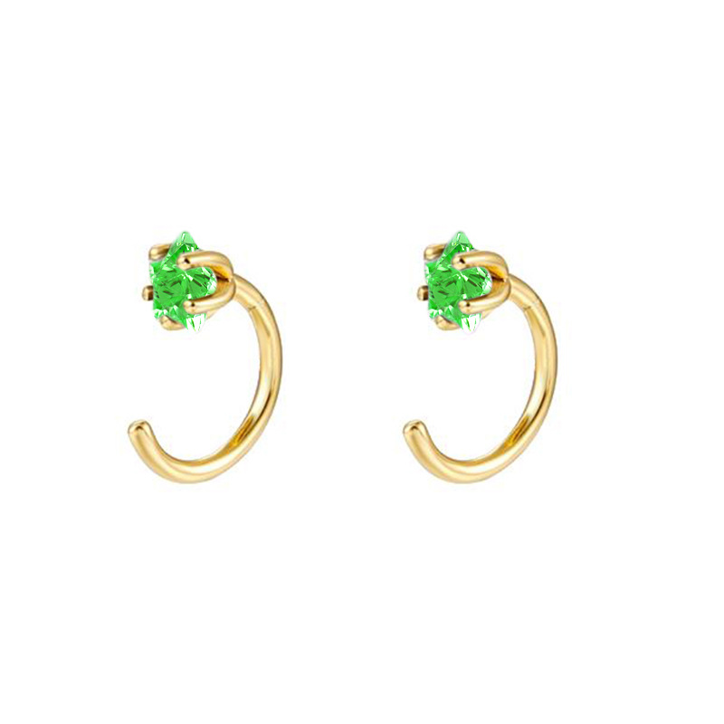 Inlaid Colorful Zircon Earrings Classic Geometric Ear Buckle Personality Wild Earrings display picture 7