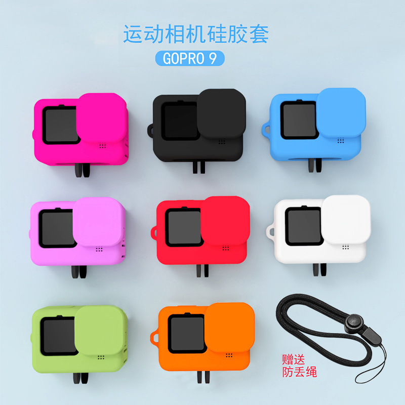 Funda de silicona adecuada para cámara gopro9101112, funda protectora para cámara deportiva, funda para accesorios de cubierta de lente, anticaídas