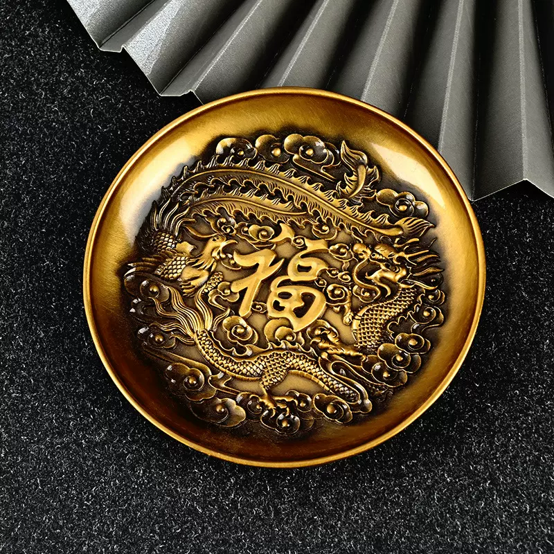 睿然金属摆件定制纪念盘锡盘铜盘金属奖盘复古世界地标冰箱贴